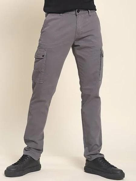 The Lifestyle Co Men Pure Cotton Slim Fit Cargos